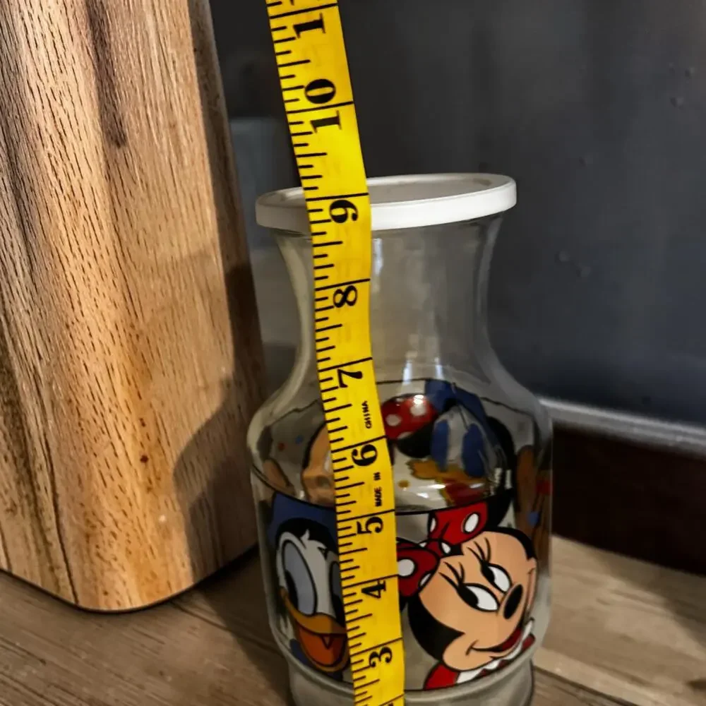Vintage Anchor Hocking Walt Disney Glass Juice Carafe Pitcher with Lid